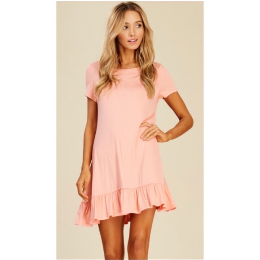 ☘️☘️ Peach ruffle tunic dress